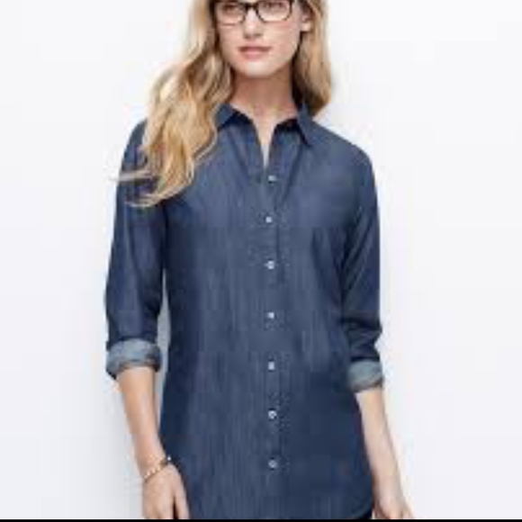 ann taylor denim shirt